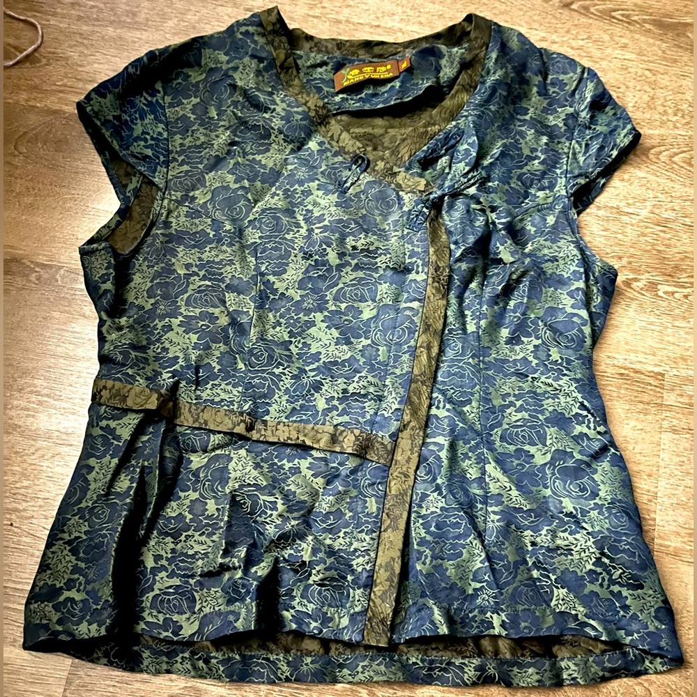 Silk Crossover Blouse